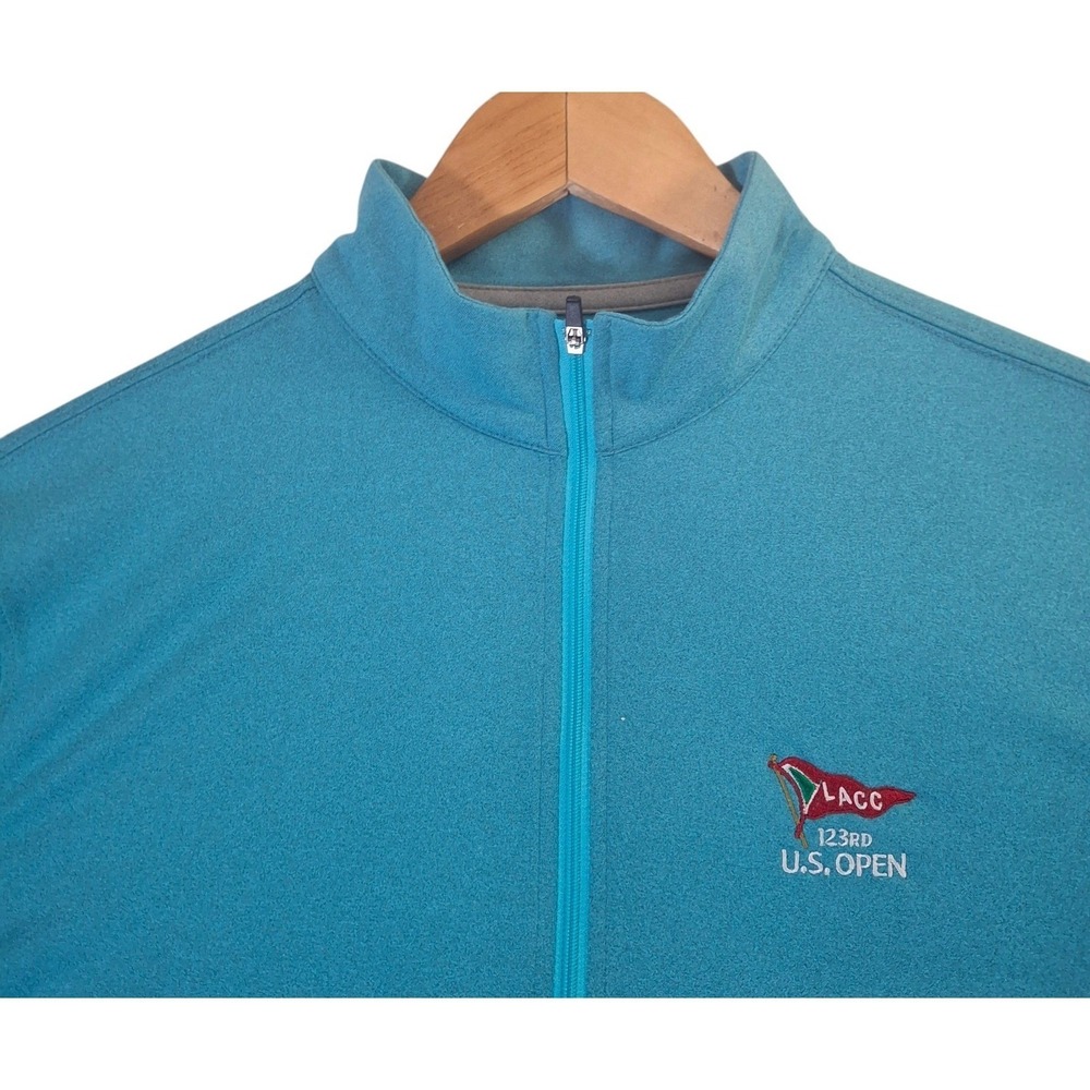 Straight Down Mens US Open LACC 123rd 1/4 Zip Pullover Blue Small Golf - Picture 3 of 10